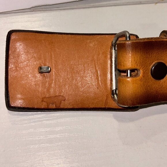 Zuni Sun Face Leather Belt Buckle and Chambers Belt Hand Carved Size 34 - Picture 10 of 10